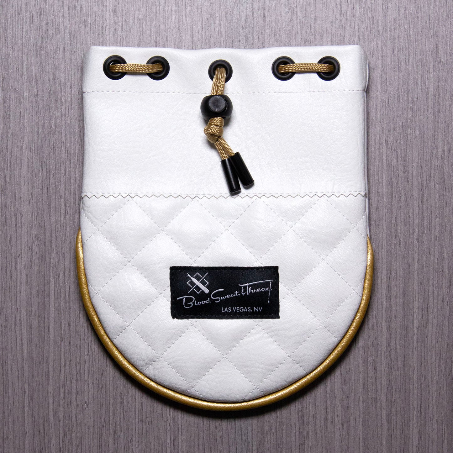 RANGEFINDER POUCH - TUFTED - WHITE W/ GOLD